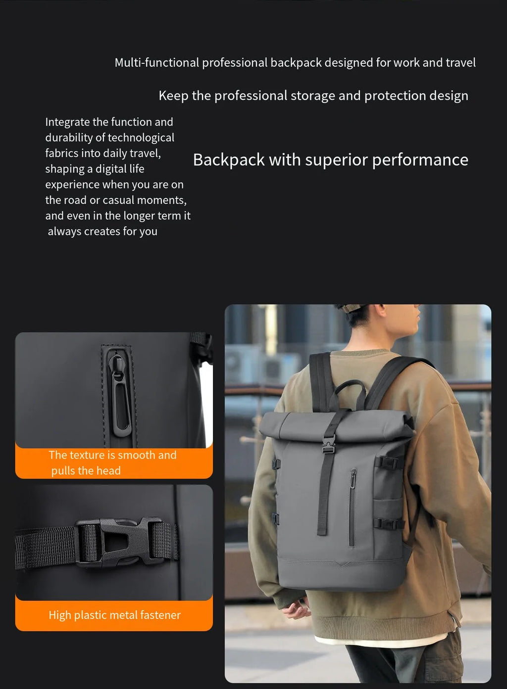 Sac à Dos Tendance Unisexe – Compartiment Laptop, Grande Capacité, Style Casual Premium - kadopascher