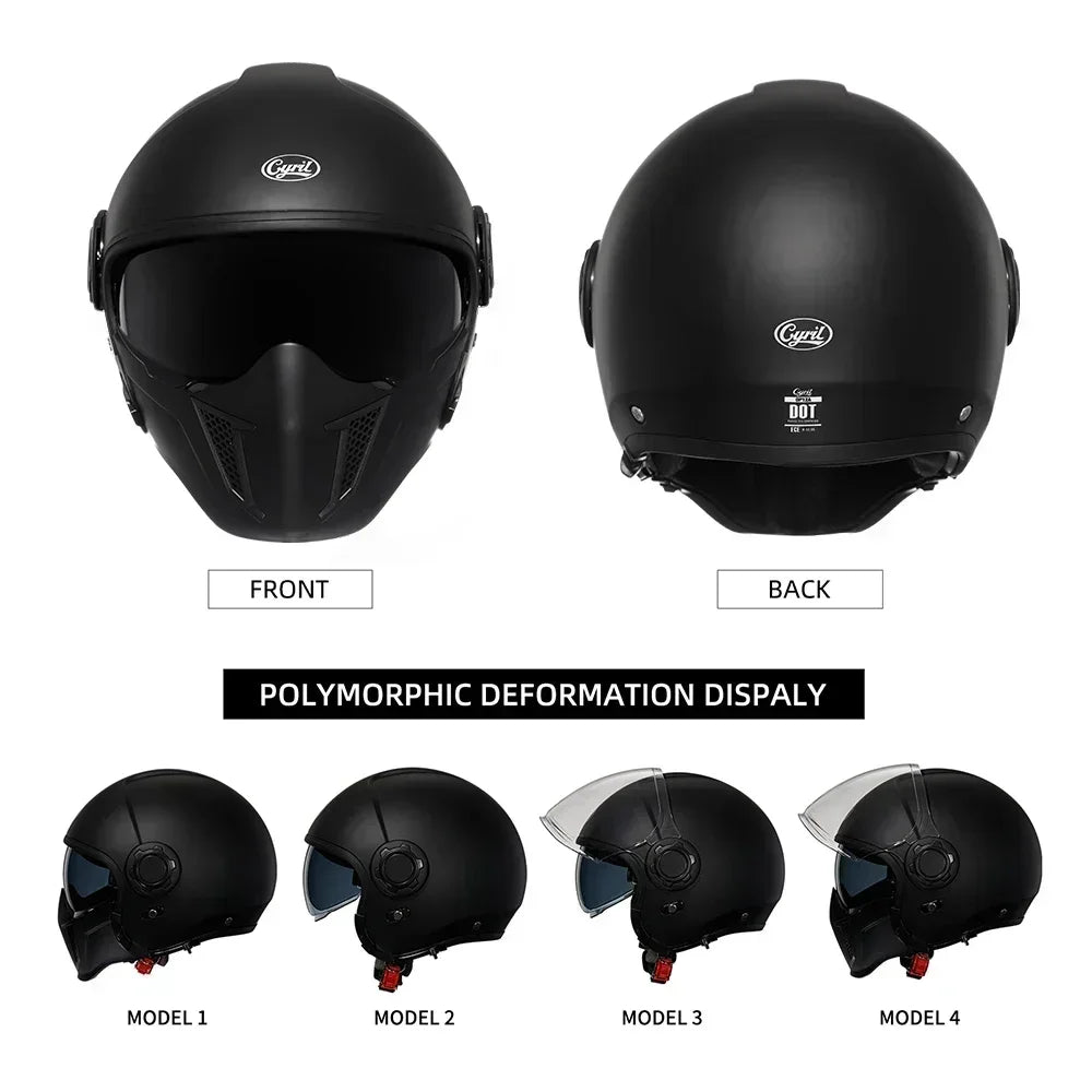 Casque Moto Modulable CYRIL OP12A – Homologué DOT/ECE Double Visière