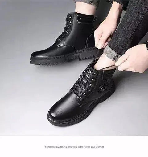 Chaussures Montantes Hiver Homme - Boots Fourrées Chaudes Casual