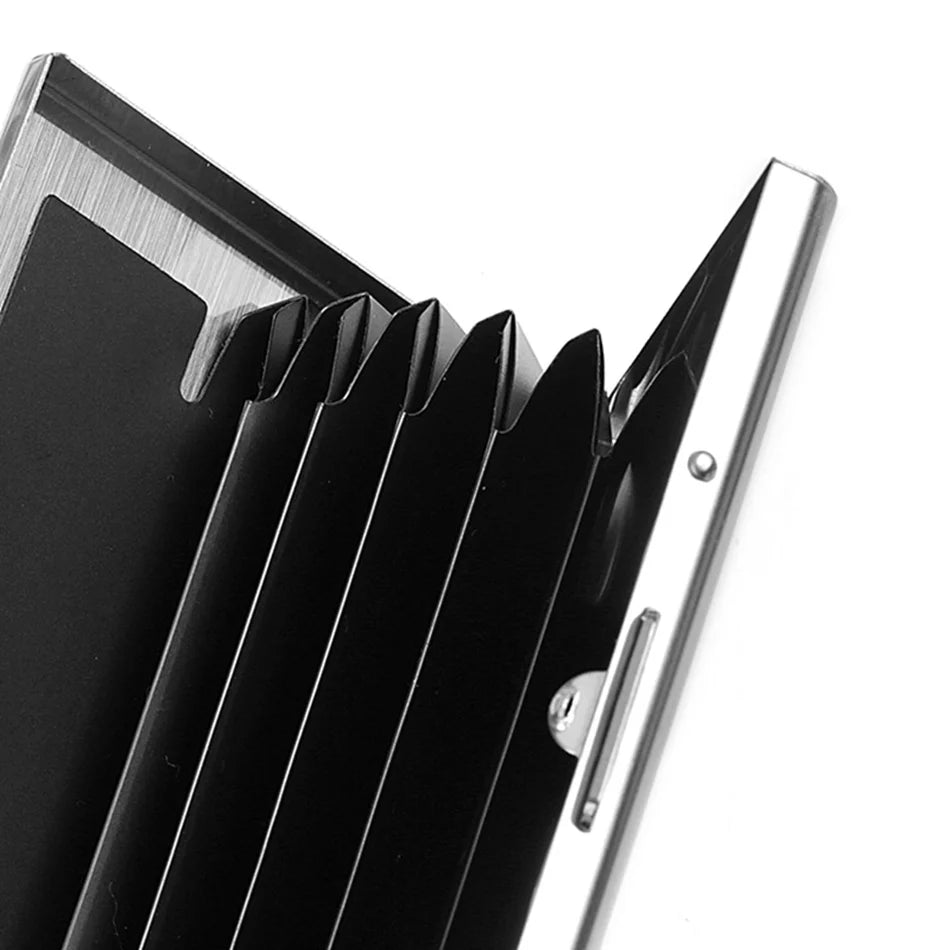 1pc Card Holder Men RFID Blocking Aluminum Metal Slim Wallet Money Bag Anti-scan Credit Card Holder Thin Case Small Male Wallet - kadopascher