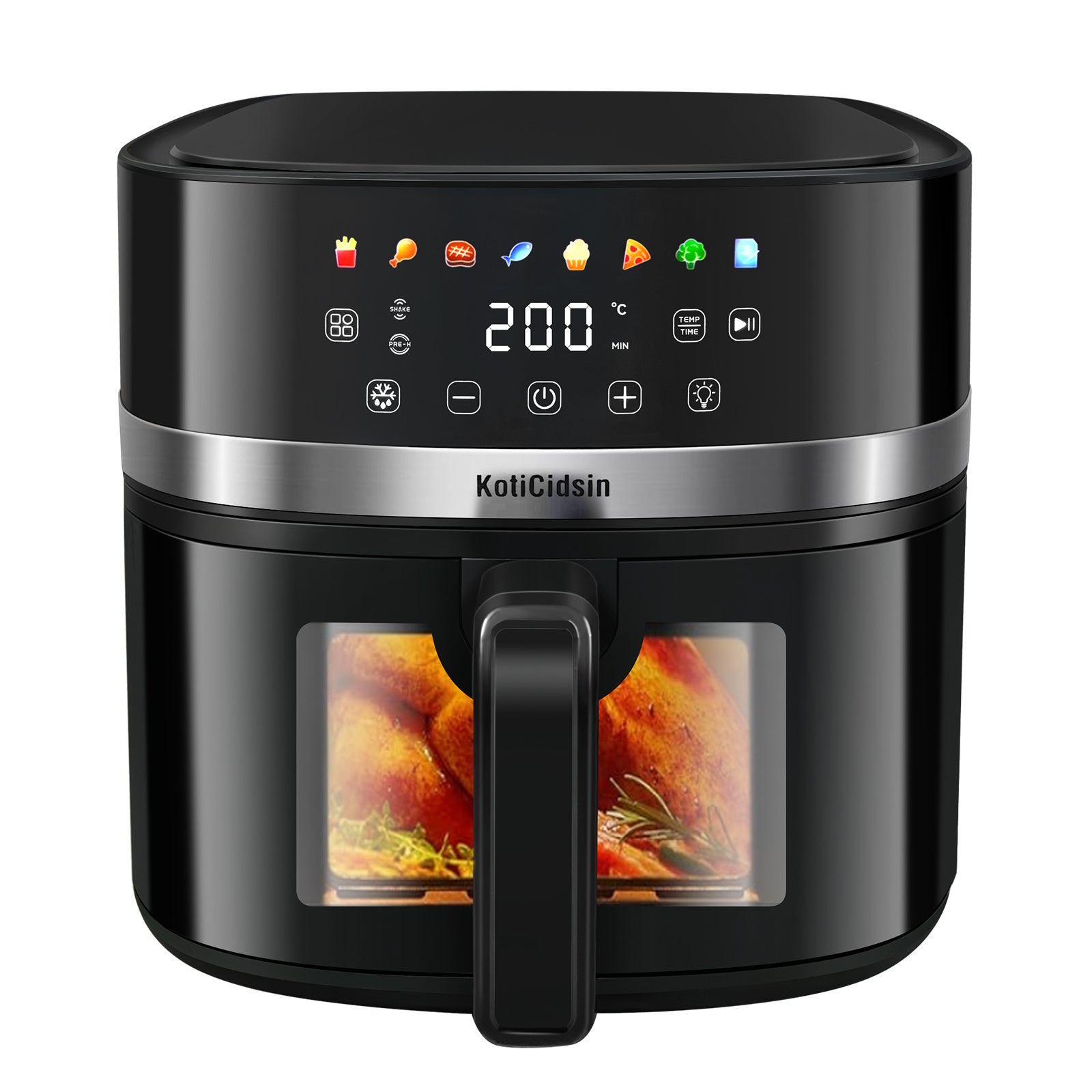 Air fryer avec vitre transparente - Grande capacité 8.5L Marque KotiCidsin (Produit avec avis certifiés 5 étoiles)
8.5L Oil-Free Air Fryer, 2000W Air Fryer with Transparent Window and Built-in Lighting, LED Touch Screen - kadopascher