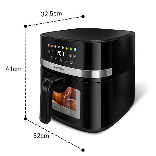 Air fryer avec vitre transparente - Grande capacité 8.5L Marque KotiCidsin (Produit avec avis certifiés 5 étoiles)
8.5L Oil-Free Air Fryer, 2000W Air Fryer with Transparent Window and Built-in Lighting, LED Touch Screen - kadopascher