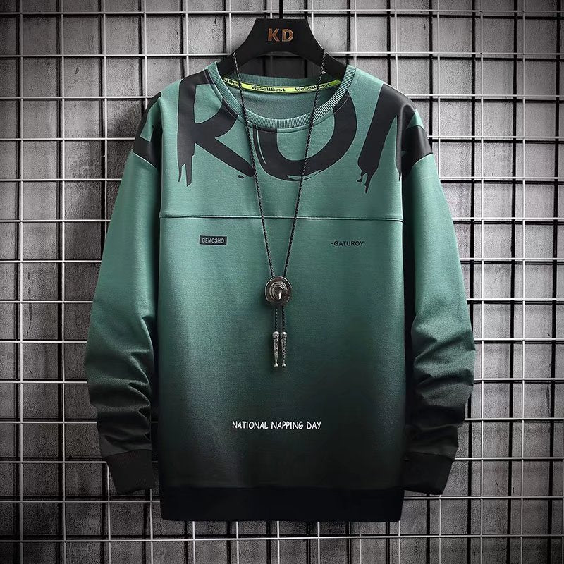 Pulle hiver automne / Spring Autumn Men's Sweatshirts Korean Fashion Streetwear Gradient Sweatshirts Male Casual Lounge Wear Tye Dye Sweatshirt - kadopascher