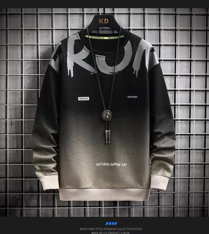 Pulle hiver automne / Spring Autumn Men's Sweatshirts Korean Fashion Streetwear Gradient Sweatshirts Male Casual Lounge Wear Tye Dye Sweatshirt - kadopascher