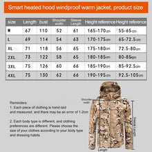 Blouson chauffant nouvelle génération / Men Heating Cotton Jacket 7 Zone USB Electric Heating Thermostatic Hooded Jacket Camping Sports  Warm Jacket Washed