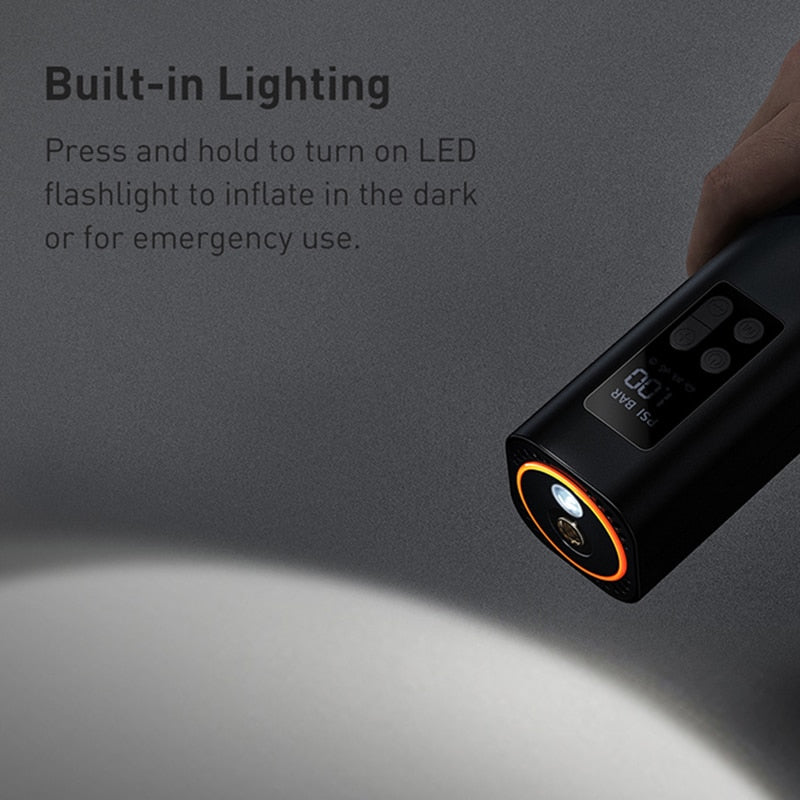 Baseus Inflator Pump 12V Portable Car Air Compressor for Motorcycles Bicycle Boat Tyre Inflator Digital Auto Inflatable Pump - kadopascher