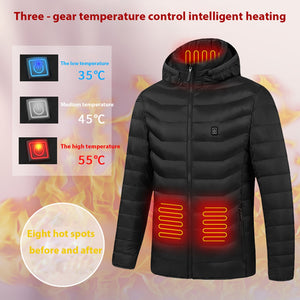 Doudoune chauffante USB / Outdoor Electric Heating Jackets Warm Sprots Thermal Coat Clothing Heatable Cotton jacket - kadopascher