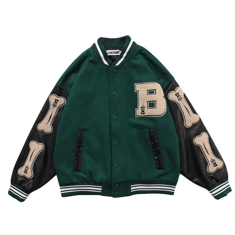 American letter towel embroidered jacket coat men's Y2K street hip-hop retro baseball uniform couple casual all-match jacket top - kadopascher