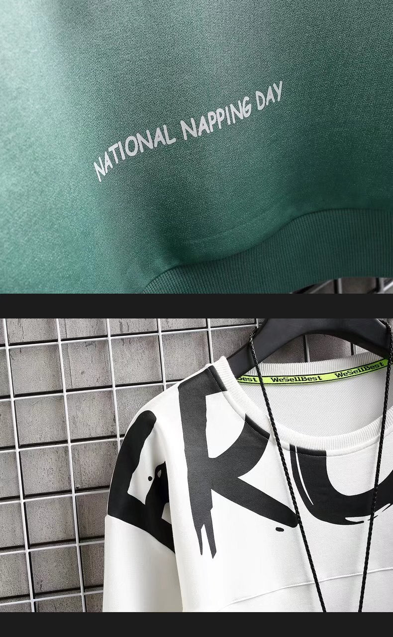 Pulle hiver automne / Spring Autumn Men's Sweatshirts Korean Fashion Streetwear Gradient Sweatshirts Male Casual Lounge Wear Tye Dye Sweatshirt - kadopascher