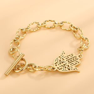 Bijoux femme (main de fatima et autres bijoux) Kalen Stainless Steel Chain Bracelets For Women Gold Silver Color For Pendant Hamsa Bracelets Jewelry