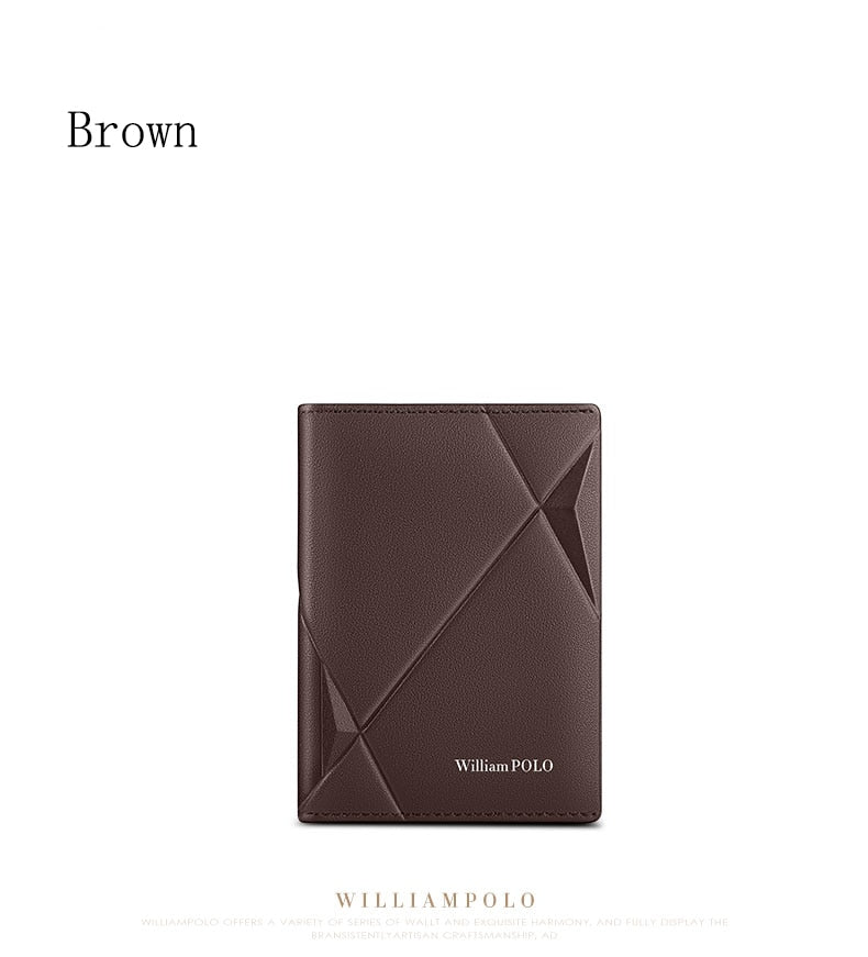 Porte carte luxe / WILLIAMPOLO Mens Wallet Genuine Leather Card Holder Purse Real Cowhide Fashion Design Wallet Men 2023 With Gift Box PL205265 - kadopascher