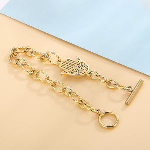 Bijoux femme (main de fatima et autres bijoux) Kalen Stainless Steel Chain Bracelets For Women Gold Silver Color For Pendant Hamsa Bracelets Jewelry