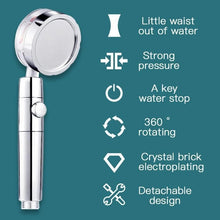 Shower Head Water Saving Flow 360 Degrees Rotating With Small Fan ABS Rain High Pressure spray Nozzle Bathroom Accessories - kadopascher