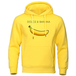 Pull Dolce &amp; Banana Printing Men&#39;s Sweatshirt Fashion Casual Hoodies Autumn Loose Pullover Tops Pocket Fleece Warm Sportswear Male