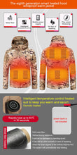 Blouson chauffant nouvelle génération / Men Heating Cotton Jacket 7 Zone USB Electric Heating Thermostatic Hooded Jacket Camping Sports  Warm Jacket Washed - kadopascher