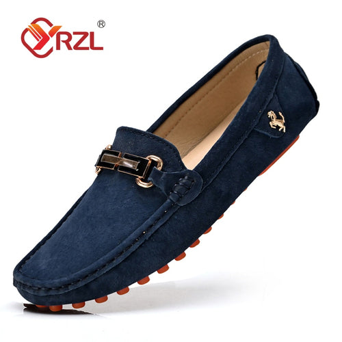 Chaussures de luxe automobile homme / YRZL Size 48 Loafers Men Luxury Brand Moccasins Shoes