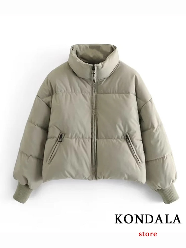 Blouson femme / KONDALA Autumn Winter Women Jackets Thicken Streetwear Oversized Parkas Long Batwing Sleeve Pockets Fashion 2022 Female Coats - kadopascher