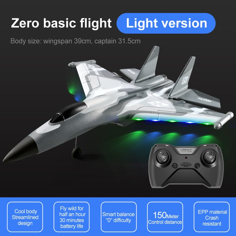 Avion de chasse radiocommandé / RC Glider Toy Big Size 2.4GHz 2CH Foam EPP Material Folding Wing Low Power Outdoor Remote Control Airplane Toy For Children New - kadopascher