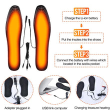USB Heated Shoe Insoles Electric Foot Warming Pad Feet Warmer Sock Pad Mat Winter Outdoor Sports Heating Insole Winter Warm - kadopascher