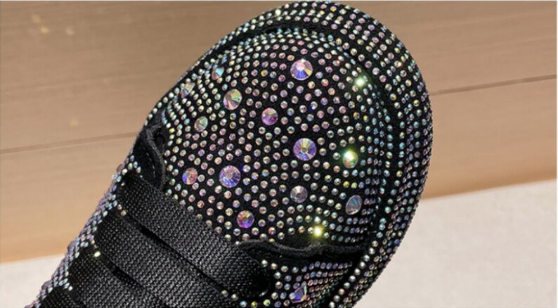 Fashion Sneakers Women Trend 2022 New Spring Autumn Platform Lace Up Rhinestone Women Casual Shoes Fashion Shiny Ladies Shoes - kadopascher