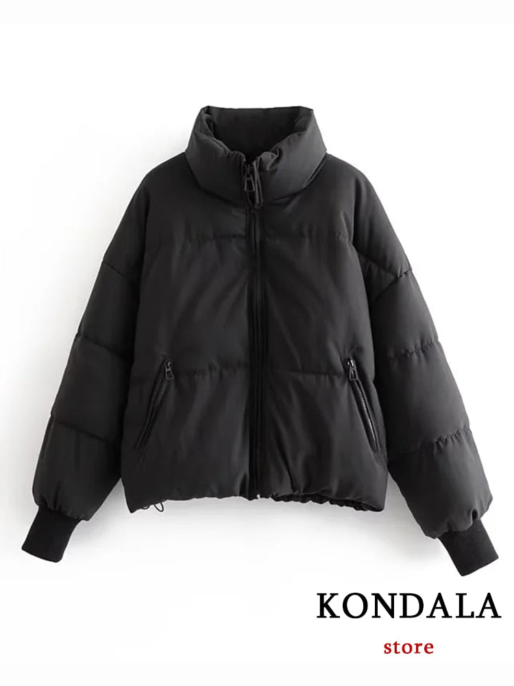 Blouson femme / KONDALA Autumn Winter Women Jackets Thicken Streetwear Oversized Parkas Long Batwing Sleeve Pockets Fashion 2022 Female Coats - kadopascher
