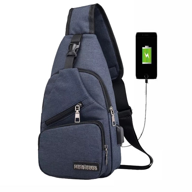 WEIXIER Shoulder Bag for Men Waterproof USB Man Crossbody Bag Anti-Theft Short Travel Messenger Sling Fashion Designer Chest Bag - kadopascher