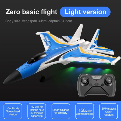 Avion de chasse radiocommandé / RC Glider Toy Big Size 2.4GHz 2CH Foam EPP Material Folding Wing Low Power Outdoor Remote Control Airplane Toy For Children New - kadopascher