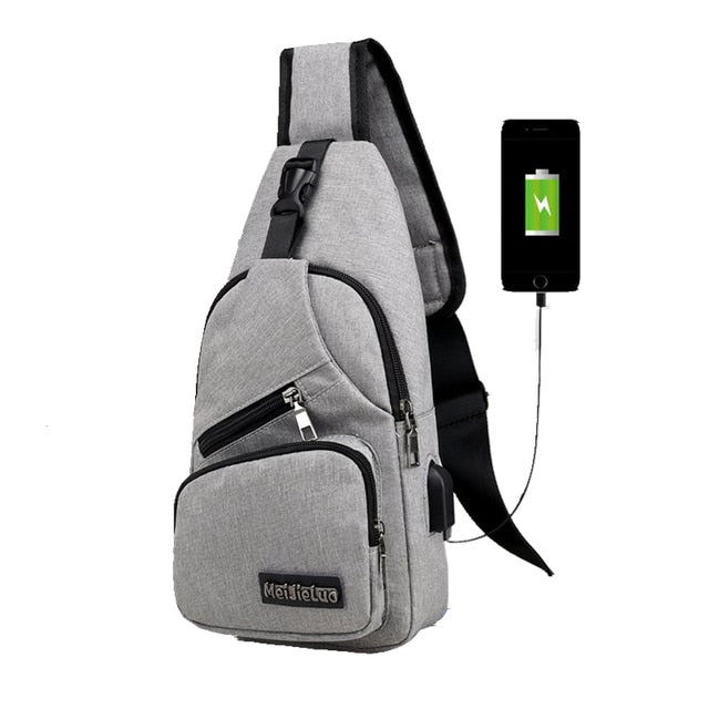 WEIXIER Shoulder Bag for Men Waterproof USB Man Crossbody Bag Anti-Theft Short Travel Messenger Sling Fashion Designer Chest Bag - kadopascher