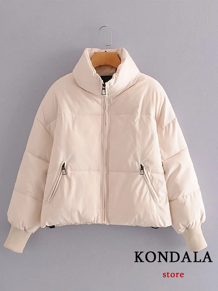 Blouson femme / KONDALA Autumn Winter Women Jackets Thicken Streetwear Oversized Parkas Long Batwing Sleeve Pockets Fashion 2022 Female Coats - kadopascher