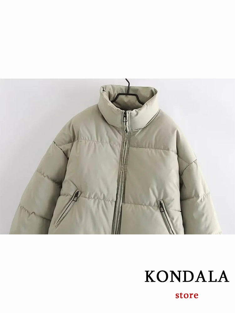 Blouson femme / KONDALA Autumn Winter Women Jackets Thicken Streetwear Oversized Parkas Long Batwing Sleeve Pockets Fashion 2022 Female Coats - kadopascher