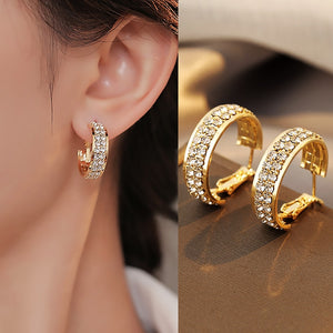 Boucle d'oreille luxe femme / New Fashion Vintage Glossy Arc Bar Long Thread Tassel Drop Earrings for Women Gold Color Fashion Jewelry Hanging Pendientes