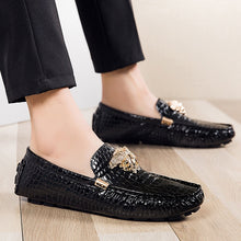 Brand Casual Shoes High Quality Men&#39;s Leather Shoes Snake Pea Shoes Spring Summer Leather Ladies Moccasin Loafers - kadopascher