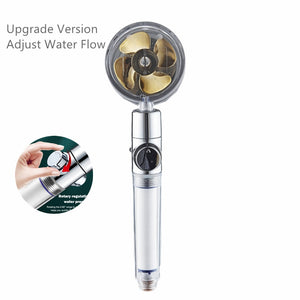 Shower Head Water Saving Flow 360 Degrees Rotating With Small Fan ABS Rain High Pressure spray Nozzle Bathroom Accessories - kadopascher