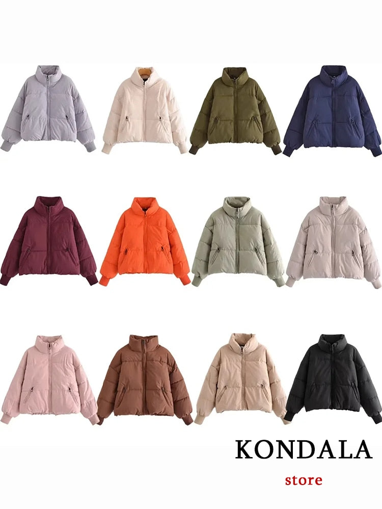 Blouson femme / KONDALA Autumn Winter Women Jackets Thicken Streetwear Oversized Parkas Long Batwing Sleeve Pockets Fashion 2022 Female Coats - kadopascher