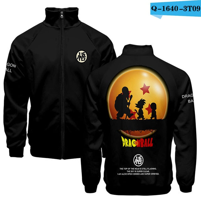Japanese Anime Dragon Ball Goku 3D Jacket Men Women Harajuku Hip Hop New Style Hoodies Casual Stand Collar Zipper Sweatshirt - kadopascher.com