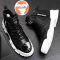 Chaussures bottines hommes en cuir véritable mode luxe  / bottes de neige Super qualité / chaussures de designer 5 # 20 / 10D50 - kadopascher.com