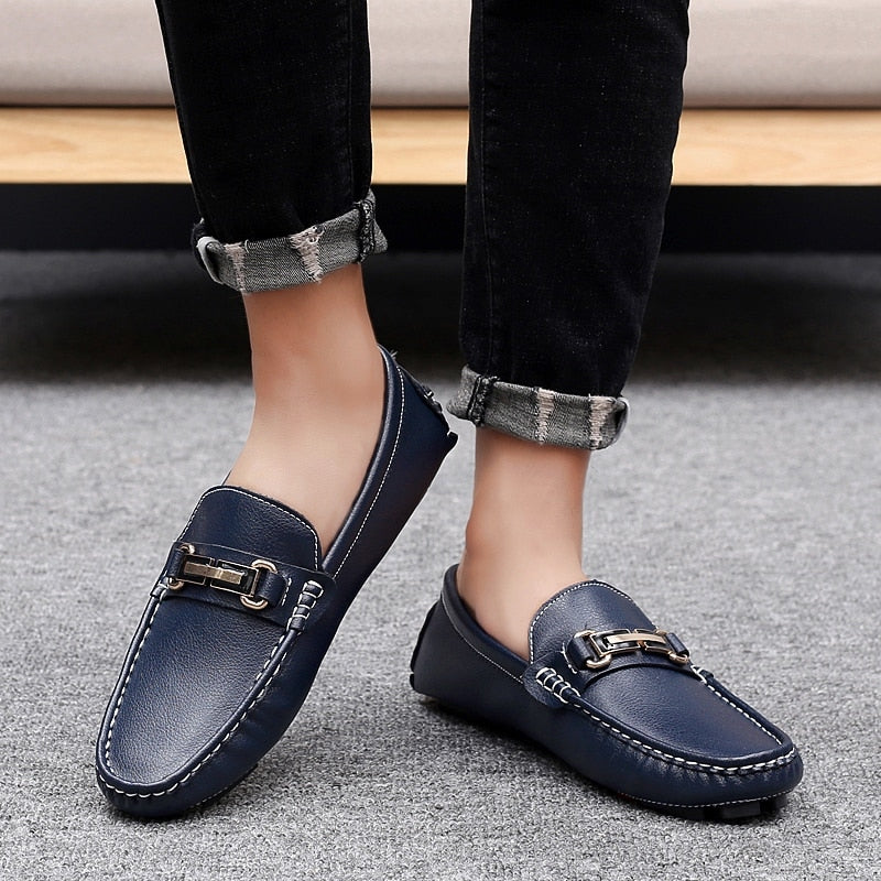 Mocassins de Luxe Chaussures cuir homme / Mocassins Doux marque luxe auto  / Chaussures En Cuir Hommes - kadopascher.com