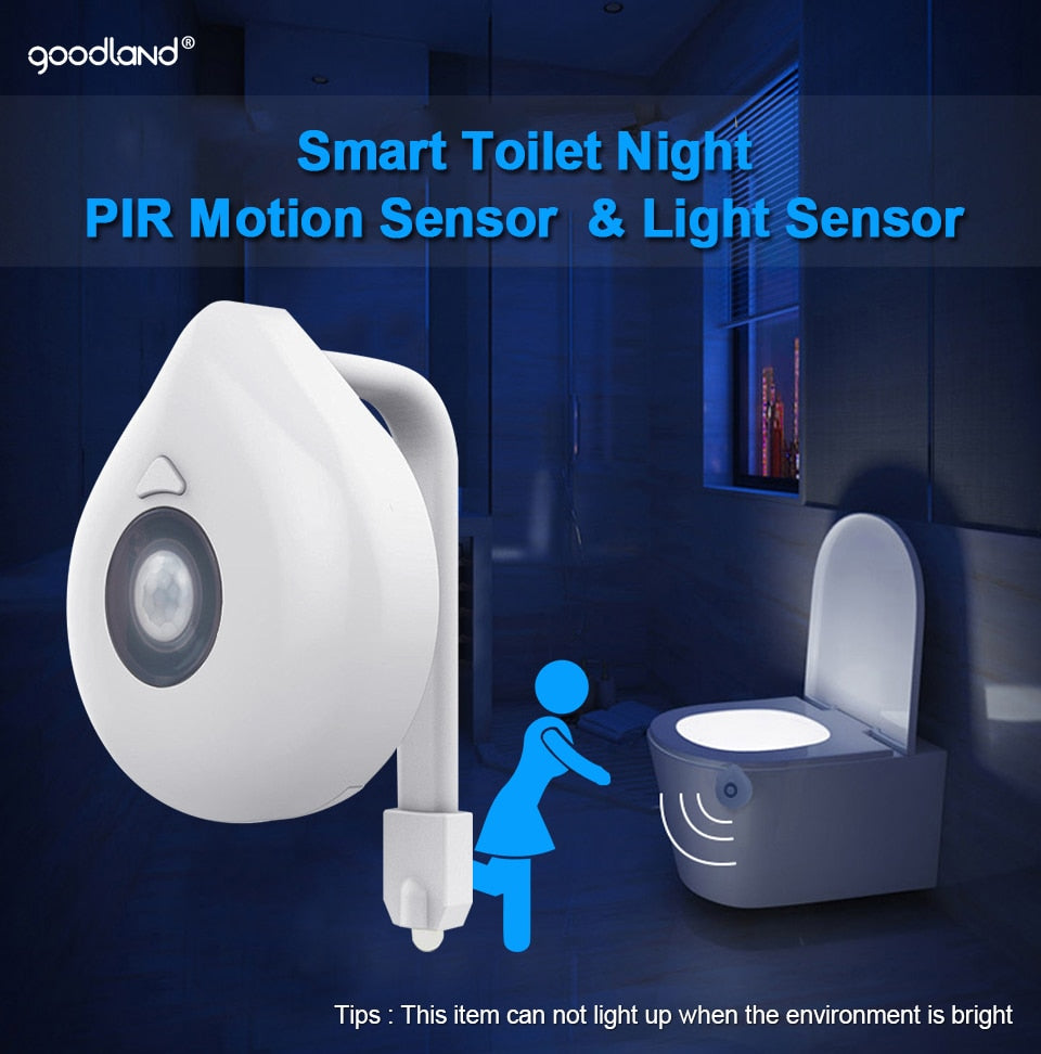 LED Siège de Toilette Night Light Motion Sensor WC Light 8 Couleurs - kadopascher.com