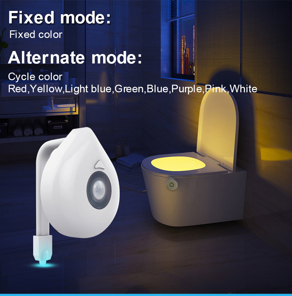 LED Siège de Toilette Night Light Motion Sensor WC Light 8 Couleurs - kadopascher.com