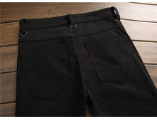 jeans patchwork homme / Trendy patchs design noir denim / pantalon long luxe homme - kadopascher.com