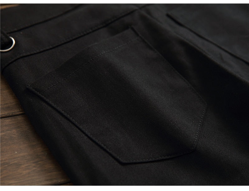 jeans patchwork homme / Trendy patchs design noir denim / pantalon long luxe homme - kadopascher.com