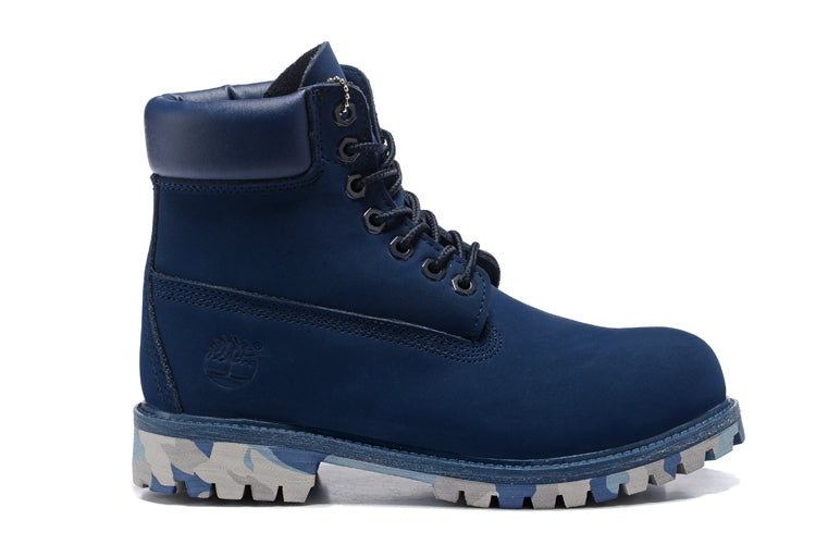 TIMBERLAND Hommes Brand New 10061 Camouflage Militaire En Plein Air Martin Bottes, Homme haut-haut En Cuir Cheville Bleu Foncé Chaussures Décontractées 40-45 - kadopascher.com