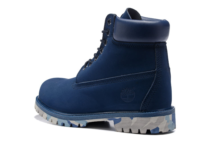 TIMBERLAND Hommes Brand New 10061 Camouflage Militaire En Plein Air Martin Bottes, Homme haut-haut En Cuir Cheville Bleu Foncé Chaussures Décontractées 40-45 - kadopascher.com