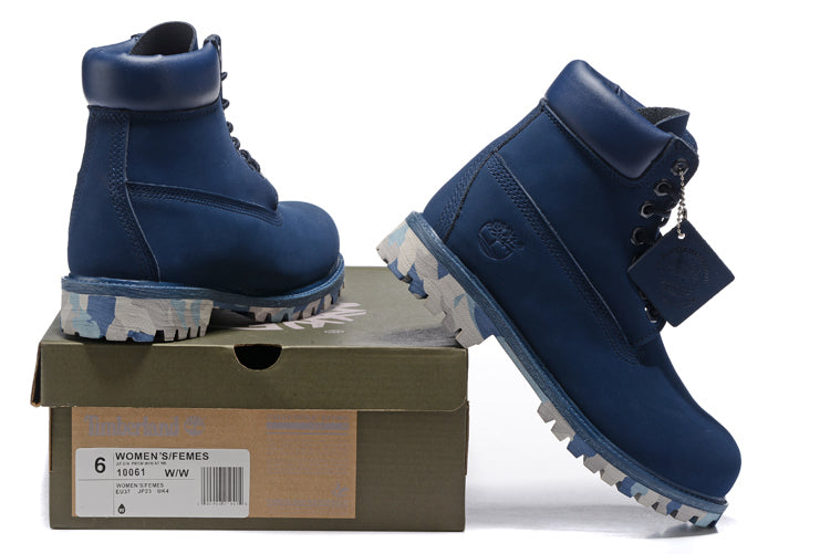 TIMBERLAND Hommes Brand New 10061 Camouflage Militaire En Plein Air Martin Bottes, Homme haut-haut En Cuir Cheville Bleu Foncé Chaussures Décontractées 40-45 - kadopascher.com