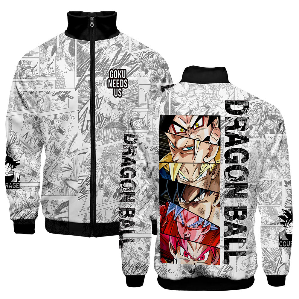 Japanese Anime Dragon Ball Goku 3D Jacket Men Women Harajuku Hip Hop New Style Hoodies Casual Stand Collar Zipper Sweatshirt - kadopascher.com