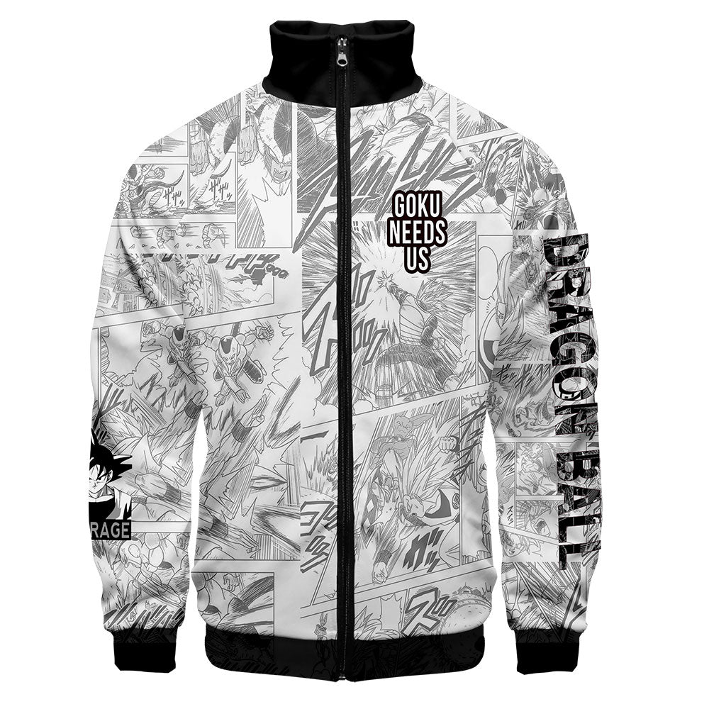 Japanese Anime Dragon Ball Goku 3D Jacket Men Women Harajuku Hip Hop New Style Hoodies Casual Stand Collar Zipper Sweatshirt - kadopascher.com