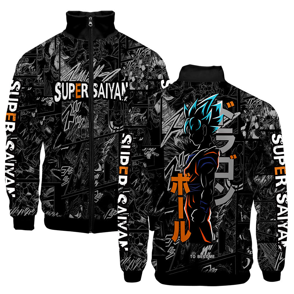 Japanese Anime Dragon Ball Goku 3D Jacket Men Women Harajuku Hip Hop New Style Hoodies Casual Stand Collar Zipper Sweatshirt - kadopascher.com
