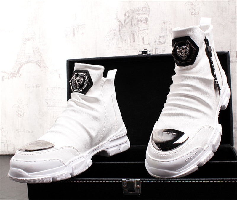 Chaussures bottines hommes en cuir véritable mode luxe  / bottes de neige Super qualité / chaussures de designer 5 # 20 / 10D50 - kadopascher.com