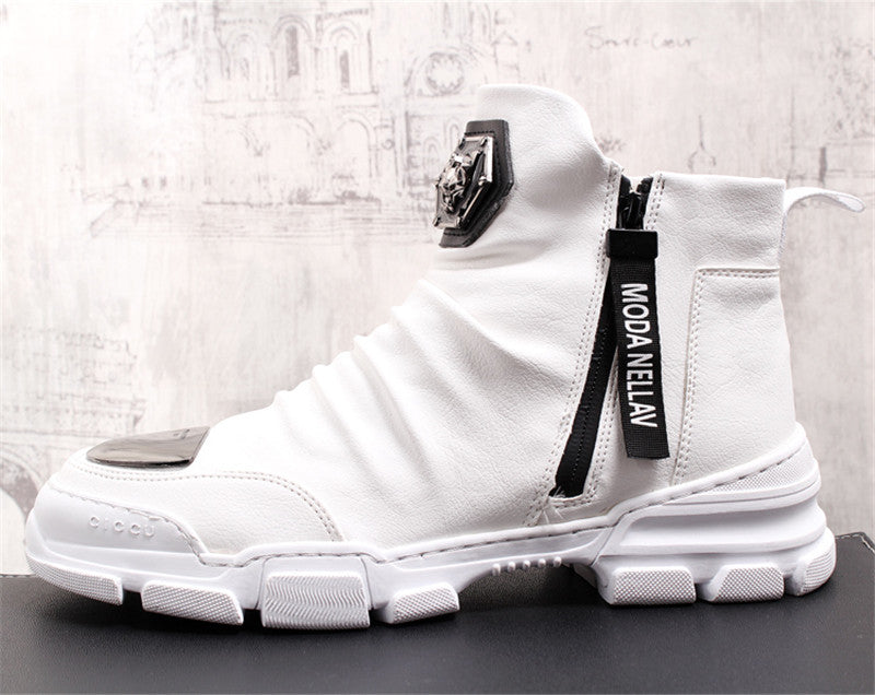 Chaussures bottines hommes en cuir véritable mode luxe  / bottes de neige Super qualité / chaussures de designer 5 # 20 / 10D50 - kadopascher.com