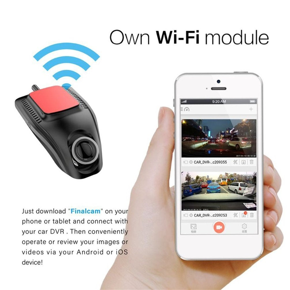 Dash Cam voiture DVR enregistreur caméra avec Wifi Full HD 1080p grand angle lentille G capteur vision nocturne - kadopascher.com
